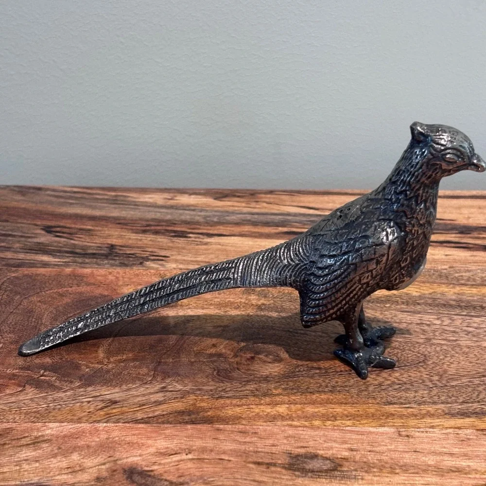Silver Vintage Pheasant Salt or Pepper Shaker Rustic‎ Farmhouse Decor